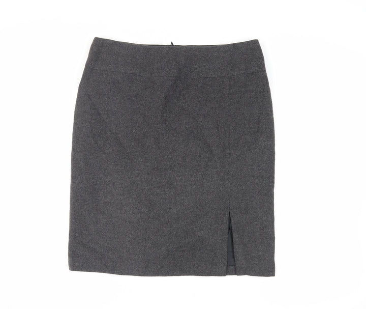 AMARANTO Womens Grey Acrylic Straight & Pencil Skirt Size 16 Zip