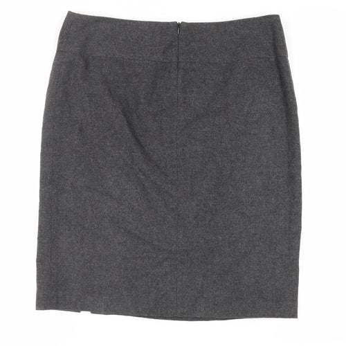 AMARANTO Womens Grey Acrylic Straight & Pencil Skirt Size 16 Zip