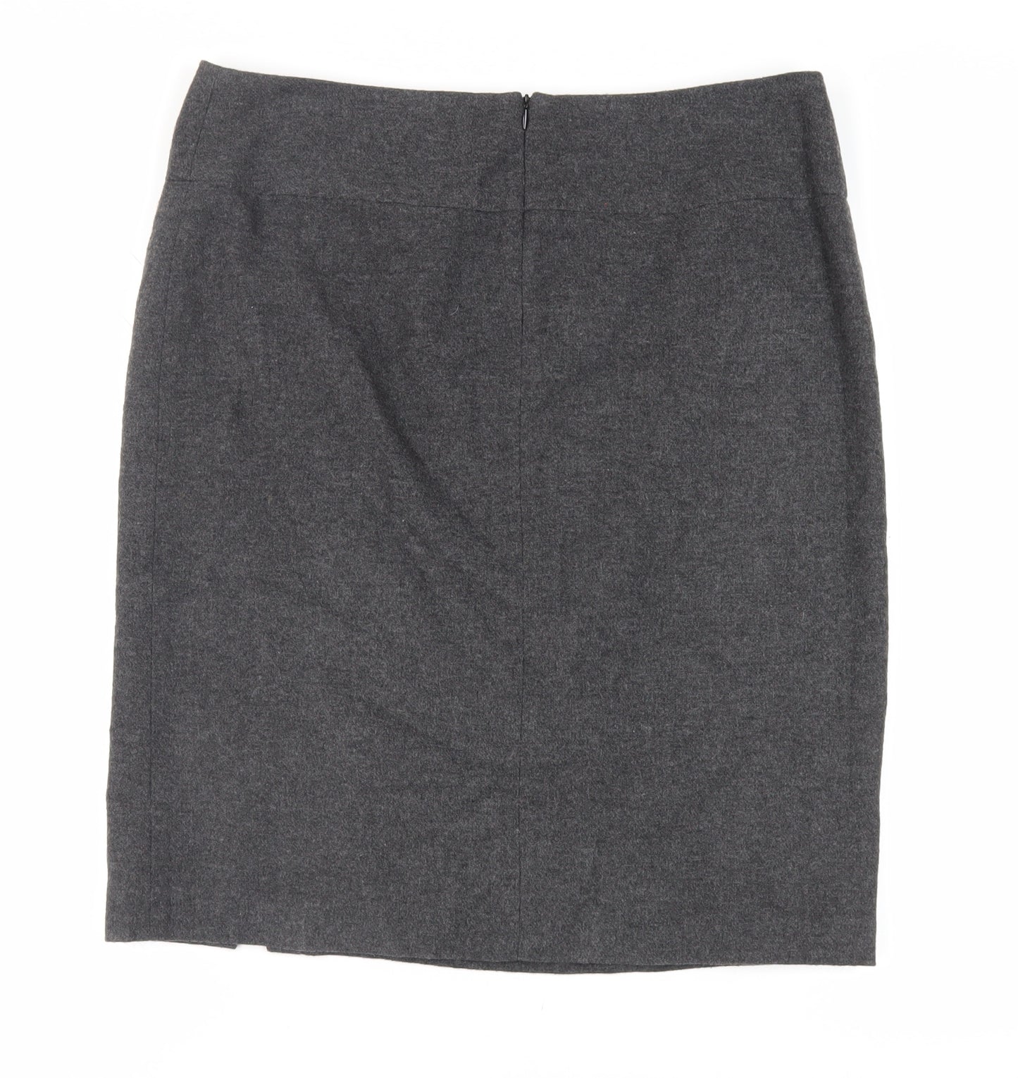 AMARANTO Womens Grey Acrylic Straight & Pencil Skirt Size 16 Zip