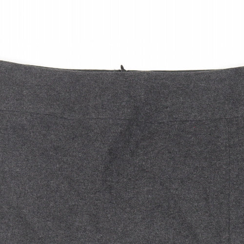 AMARANTO Womens Grey Acrylic Straight & Pencil Skirt Size 16 Zip