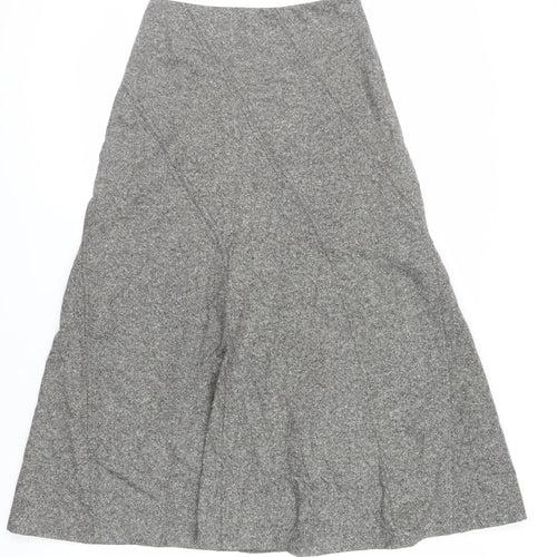 Laura Ashley Womens Grey Wool A-Line Skirt Size 8 Zip