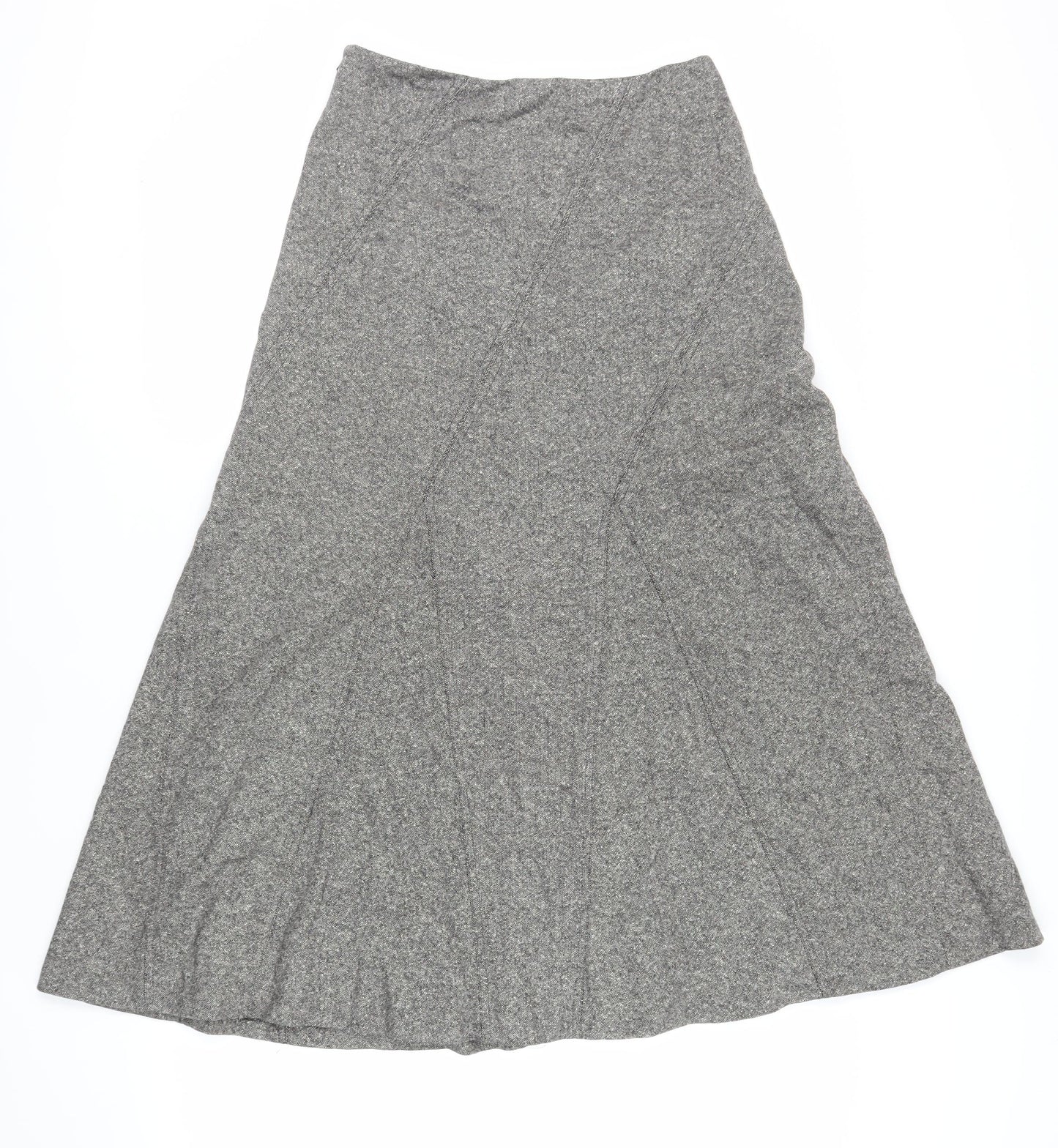 Laura Ashley Womens Grey Wool A-Line Skirt Size 8 Zip