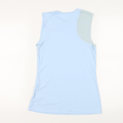 Nike Womens Blue Polyester Pullover Tank Size S Crew Neck Pullover - Logo