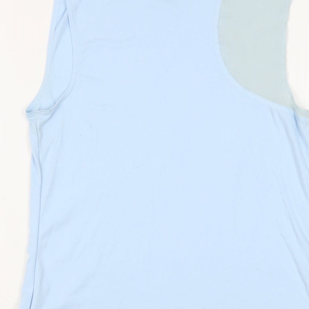 Nike Womens Blue Polyester Pullover Tank Size S Crew Neck Pullover - Logo