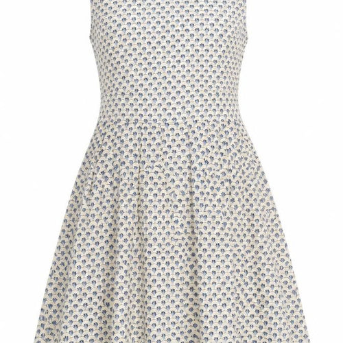Shikka London Womens Beige Geometric Polyester Fit & Flare Size 10 Collared Zip