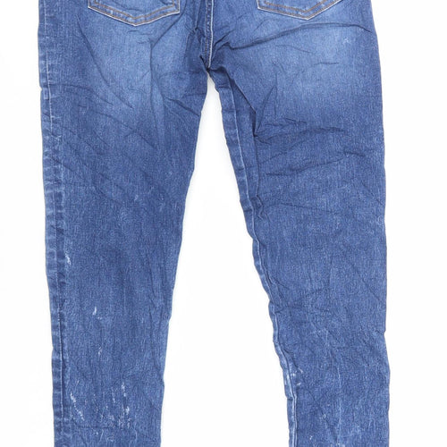 Marks and Spencer Girls Blue Cotton Jegging Jeans Size 13-14 Years Regular - Acid Wash Details