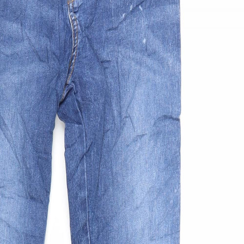 Marks and Spencer Girls Blue Cotton Jegging Jeans Size 13-14 Years Regular - Acid Wash Details