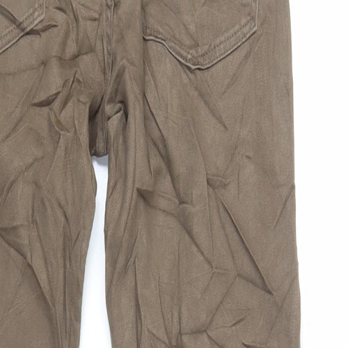 Marks and Spencer Mens Brown Cotton Straight Jeans Size 30 in L33 in Regular Zip
