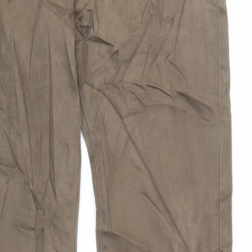 Marks and Spencer Mens Brown Cotton Straight Jeans Size 30 in L33 in Regular Zip