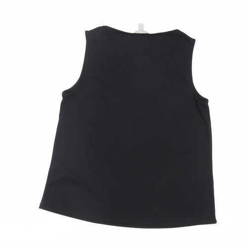 H&M Womens Black Polyester Basic Blouse Size S V-Neck - Lace Detail