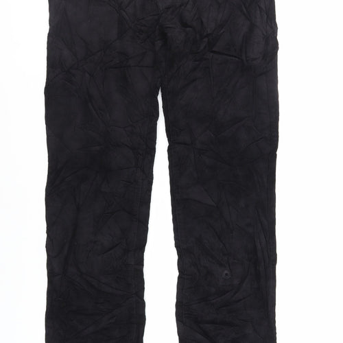 Marks and Spencer Mens Black Cotton Trousers Size 32 in L31 in Regular Zip