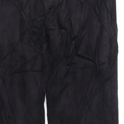 Marks and Spencer Mens Black Cotton Trousers Size 32 in L31 in Regular Zip