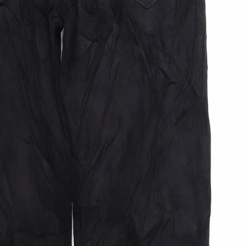 Marks and Spencer Mens Black Cotton Trousers Size 32 in L31 in Regular Zip