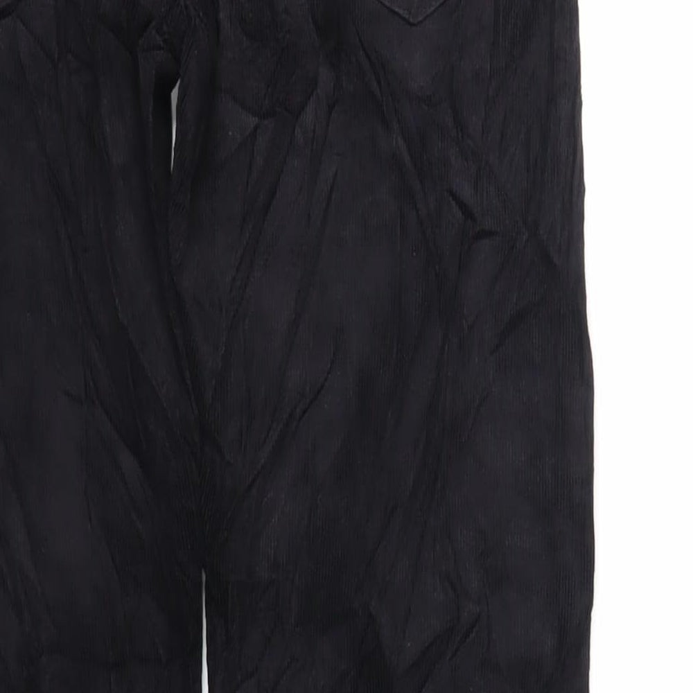 Marks and Spencer Mens Black Cotton Trousers Size 32 in L31 in Regular Zip