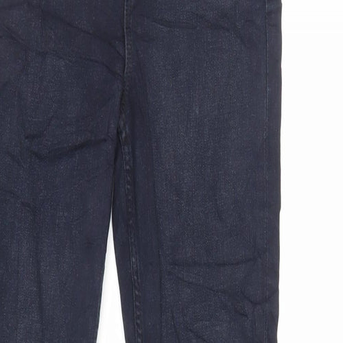 Marks and Spencer Womens Blue Cotton Flared Jeans Size 6 L32 in Slim Zip