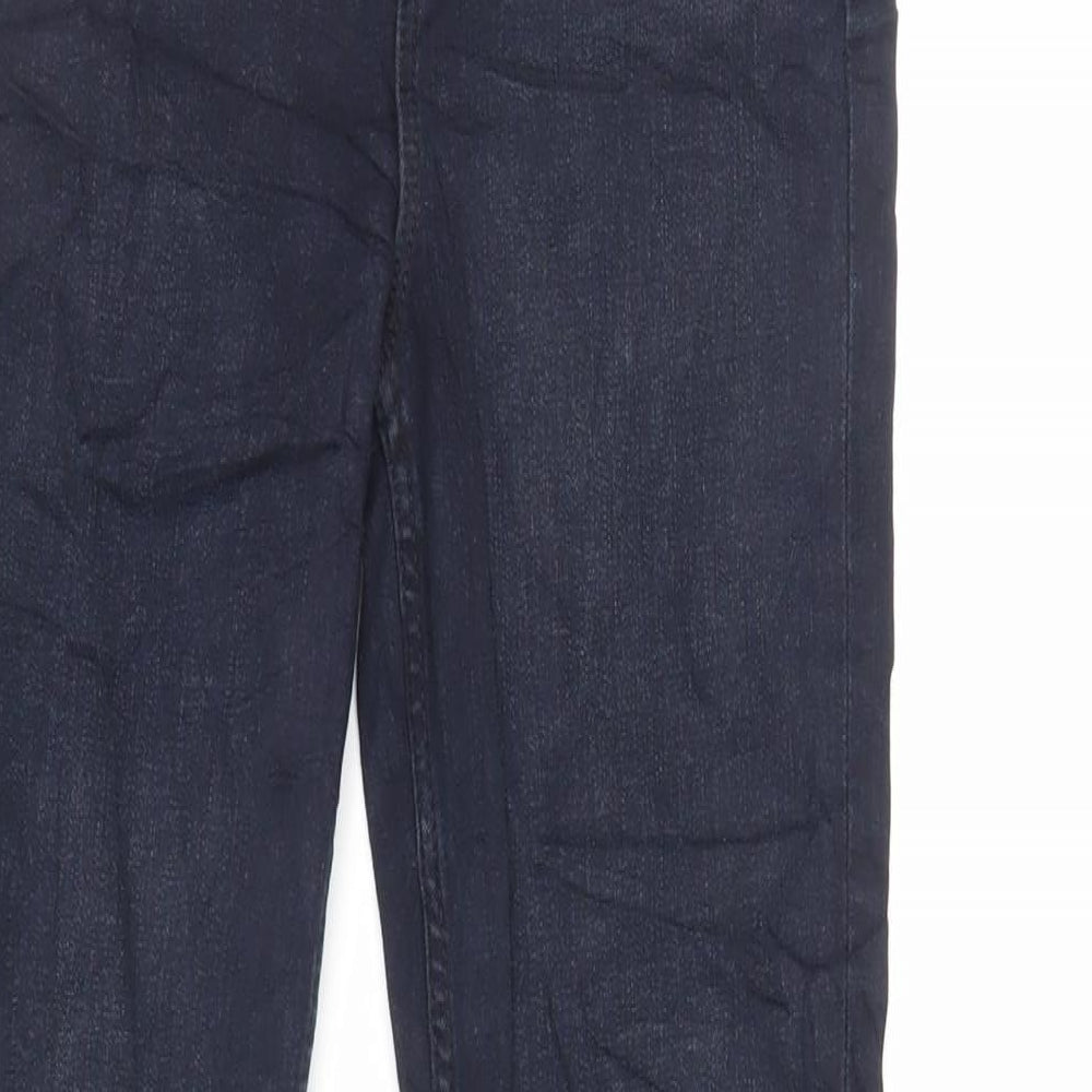 Marks and Spencer Womens Blue Cotton Flared Jeans Size 6 L32 in Slim Zip