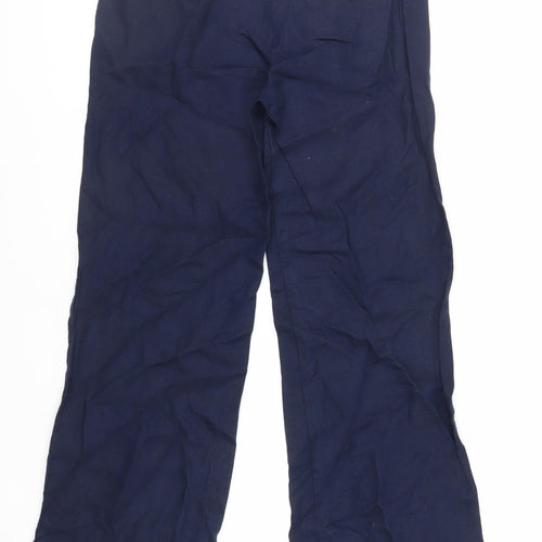 Monsoon Womens Blue Linen Trousers Size 10 L28 in Regular Zip