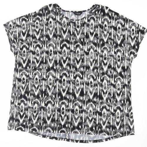 LOVE YOURS Womens Black Geometric Polyester Tunic Blouse Size 22 Round Neck - Size 22-24