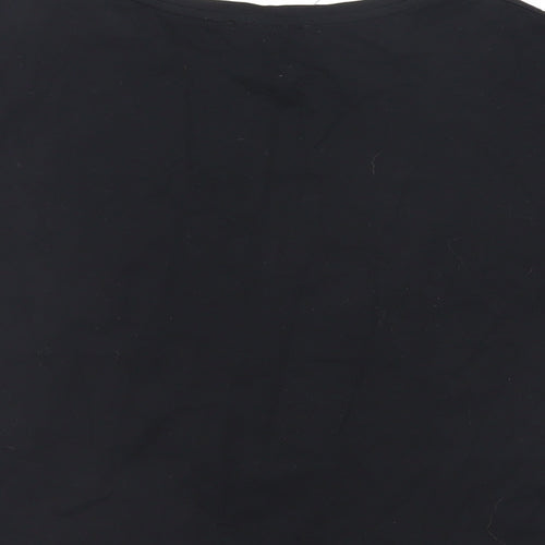 New Look Womens Black Cotton Basic T-Shirt Size S Crew Neck - Elf