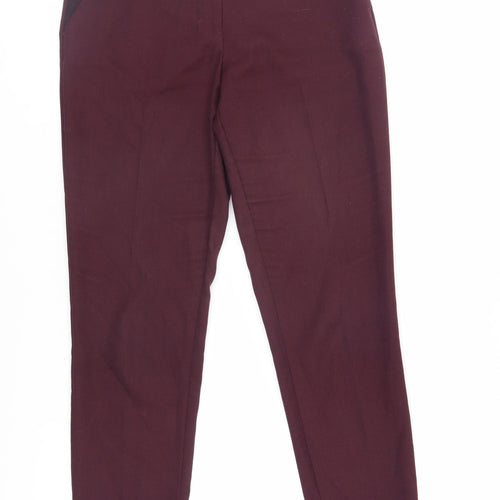 Marks and Spencer Womens Purple Polyester Dress Pants Trousers Size 8 L28 in Regular Zip