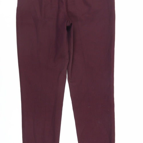 Marks and Spencer Womens Purple Polyester Dress Pants Trousers Size 8 L28 in Regular Zip