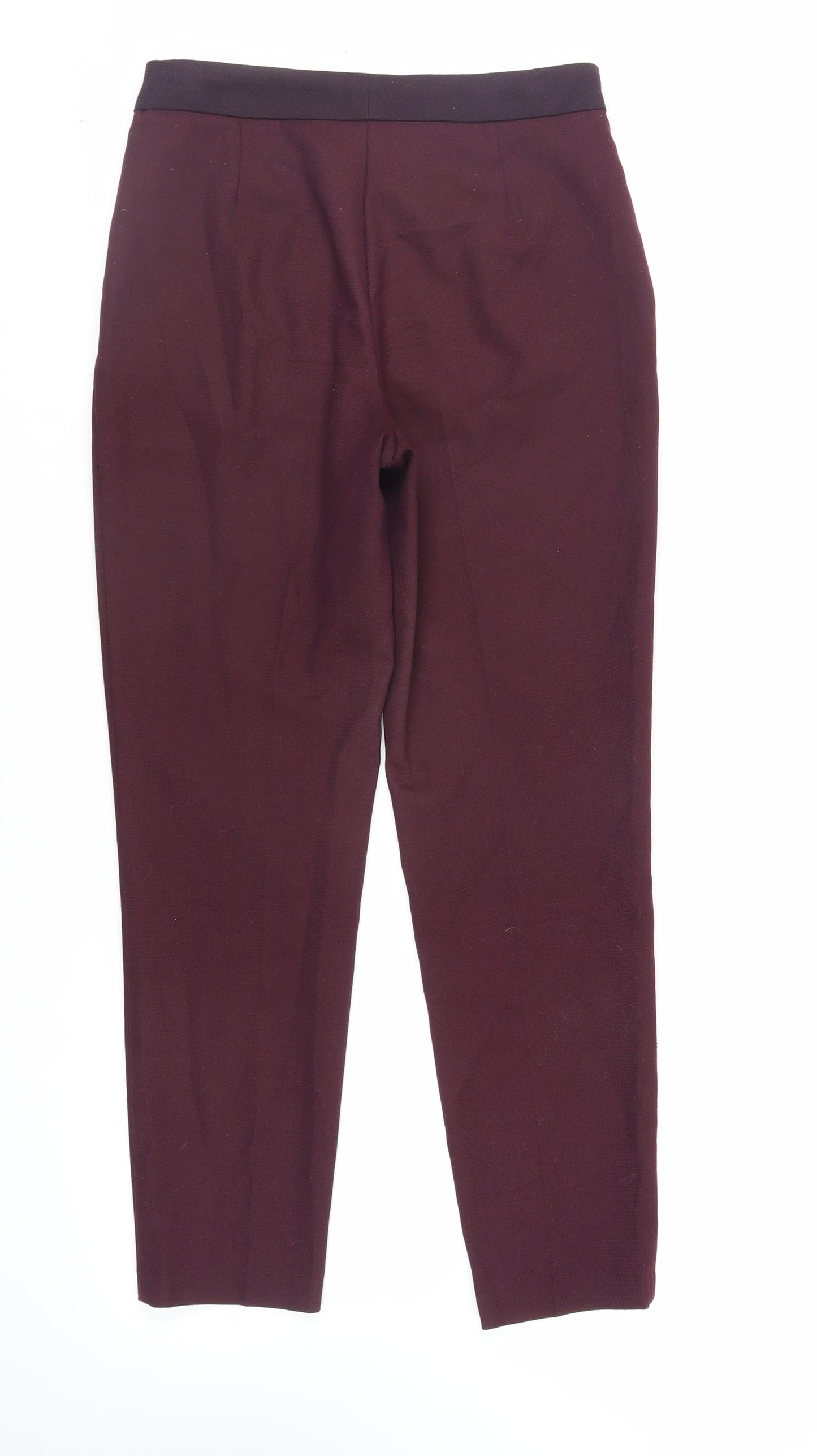 Marks and Spencer Womens Purple Polyester Dress Pants Trousers Size 8 L28 in Regular Zip