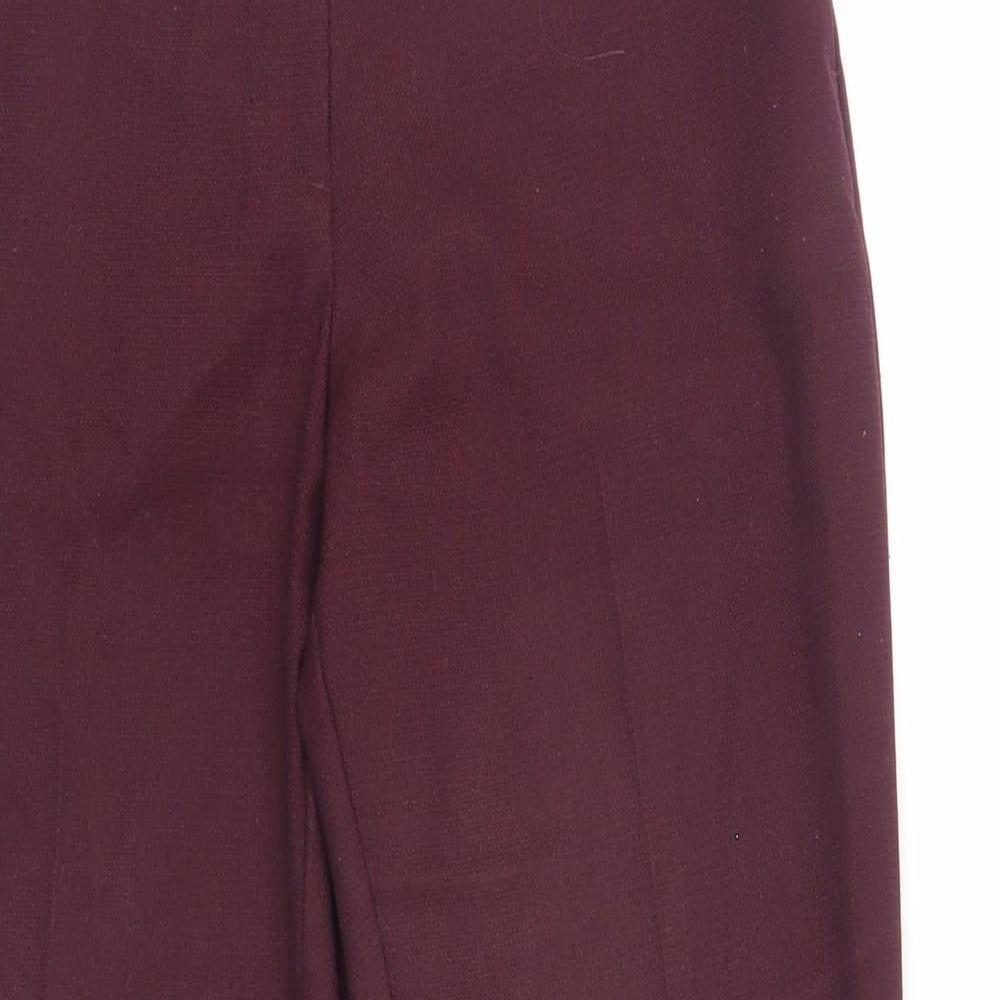 Marks and Spencer Womens Purple Polyester Dress Pants Trousers Size 8 L28 in Regular Zip