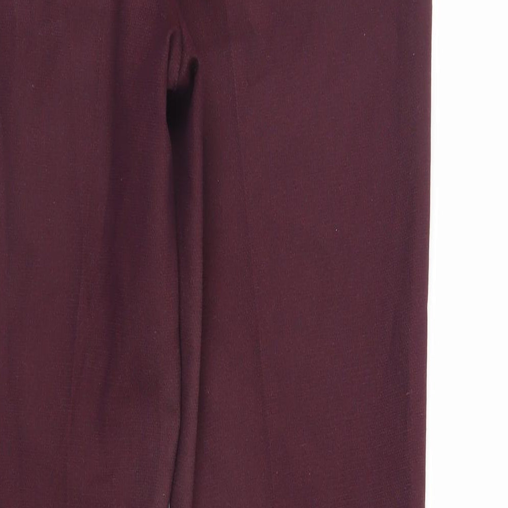 Marks and Spencer Womens Purple Polyester Dress Pants Trousers Size 8 L28 in Regular Zip