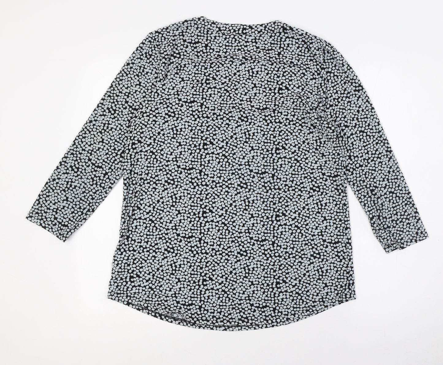 Jones New York Womens Grey Polyester Basic Button-Up Size M V-Neck