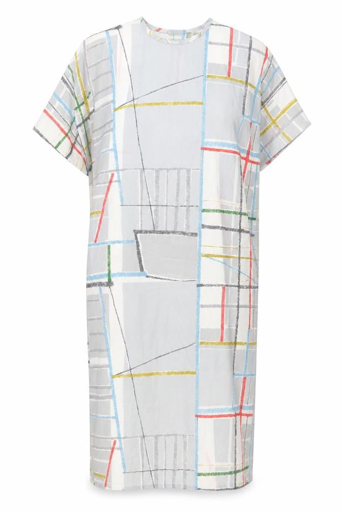 Front view of Native Youth women’s multicoloured polyester shirt dress, size S, round neck