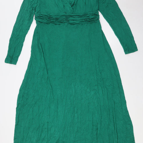 Look For The Stars Womens Green Polyester A-Line Size 18 V-Neck