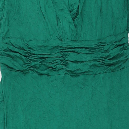 Look For The Stars Womens Green Polyester A-Line Size 18 V-Neck