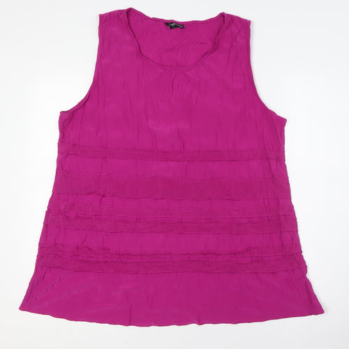 Merric Womens Pink Polyester Basic Button-Up Size 20 Round Neck