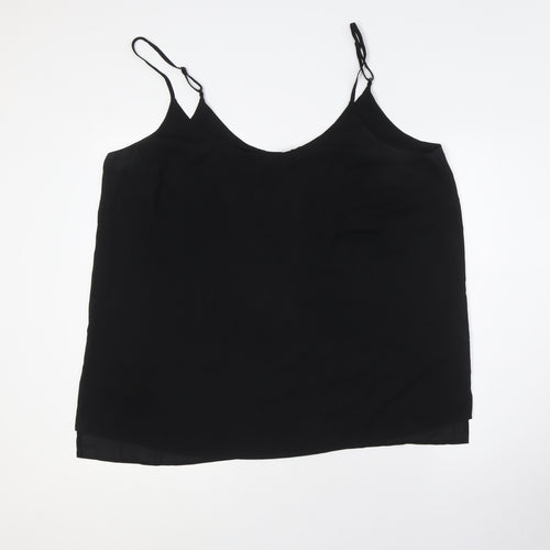 Dorothy Perkins Womens Black Polyester Camisole Button-Up Size 20 Scoop Neck