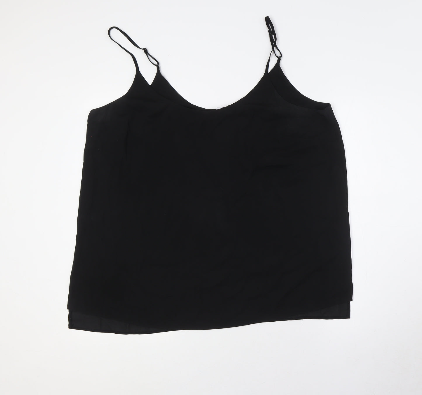 Dorothy Perkins Womens Black Polyester Camisole Button-Up Size 20 Scoop Neck