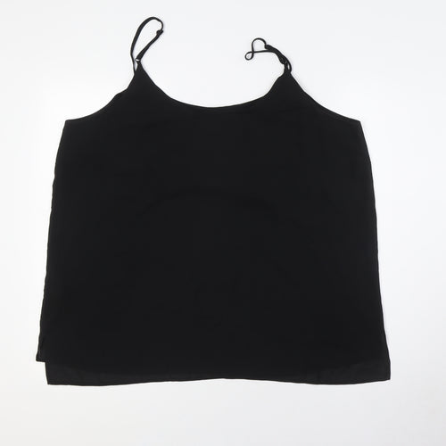 Dorothy Perkins Womens Black Polyester Camisole Button-Up Size 20 Scoop Neck
