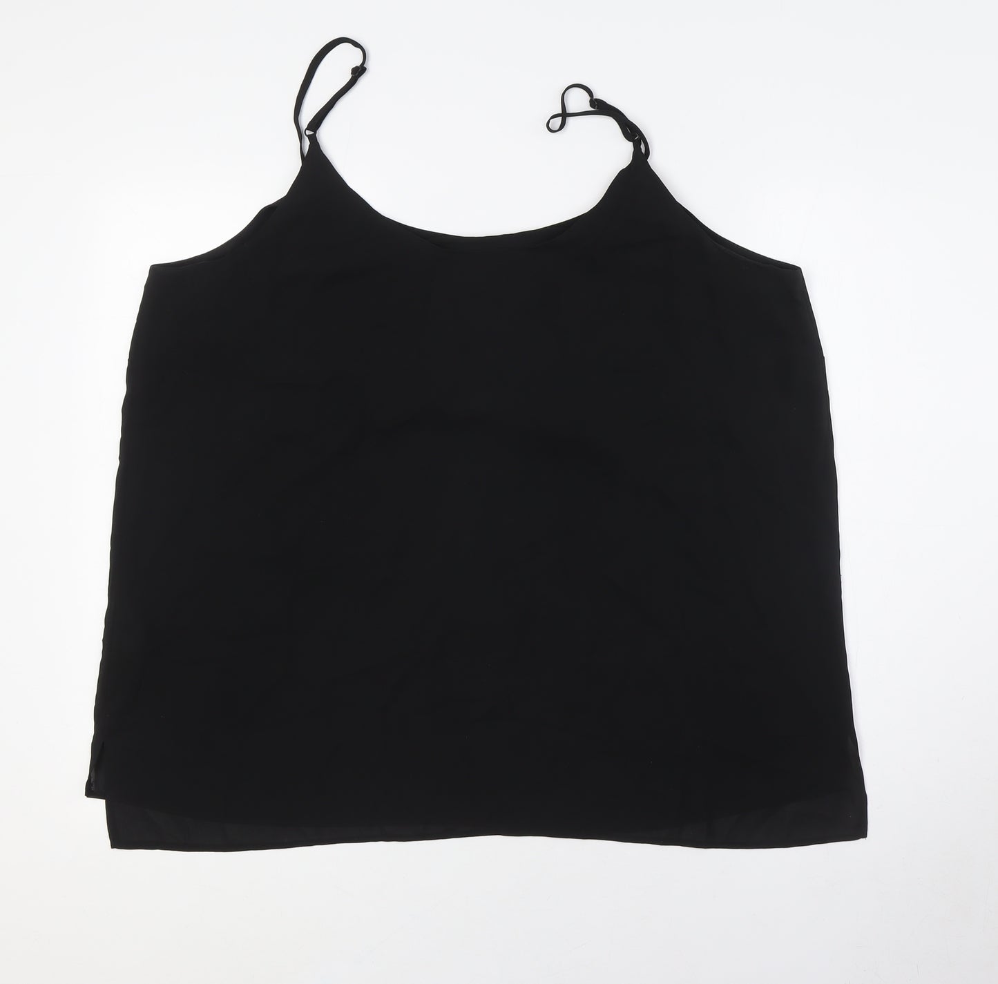 Dorothy Perkins Womens Black Polyester Camisole Button-Up Size 20 Scoop Neck