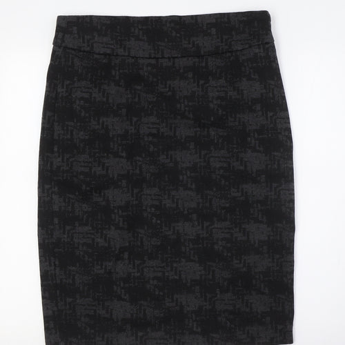 Grace Womens Black Polyester Straight & Pencil Skirt Size 12 Zip