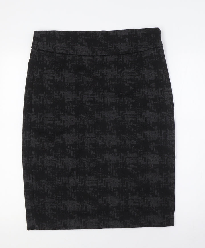 Grace Womens Black Polyester Straight & Pencil Skirt Size 12 Zip