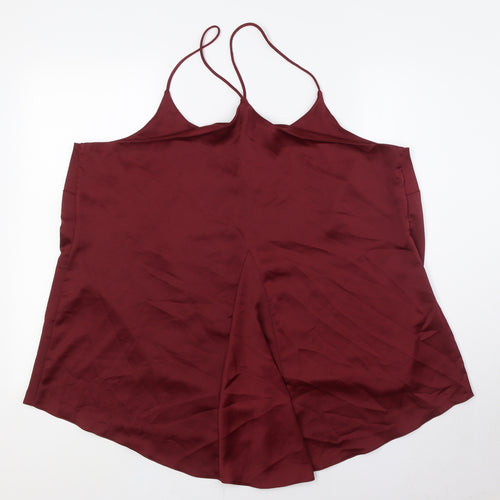 Collection Womens Red Polyester Camisole Button-Up Size 20 Scoop Neck