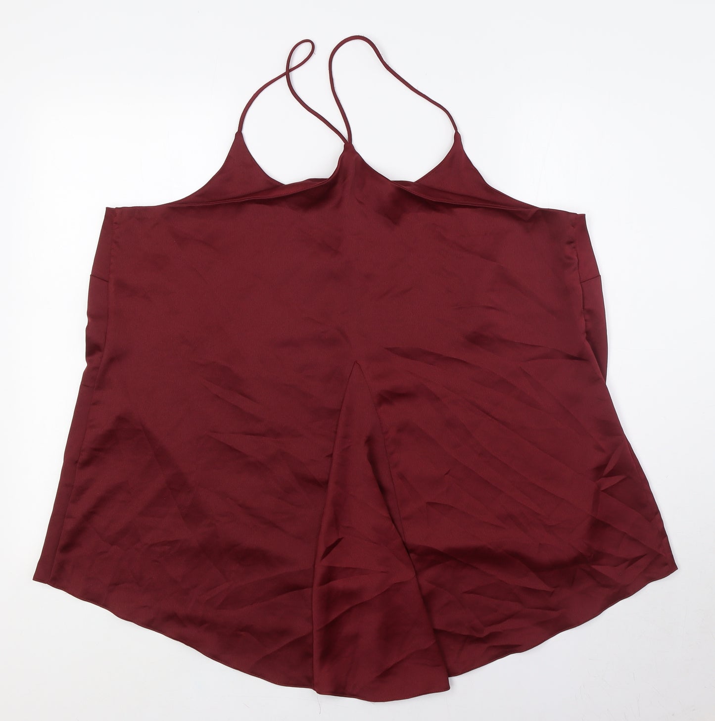 Collection Womens Red Polyester Camisole Button-Up Size 20 Scoop Neck