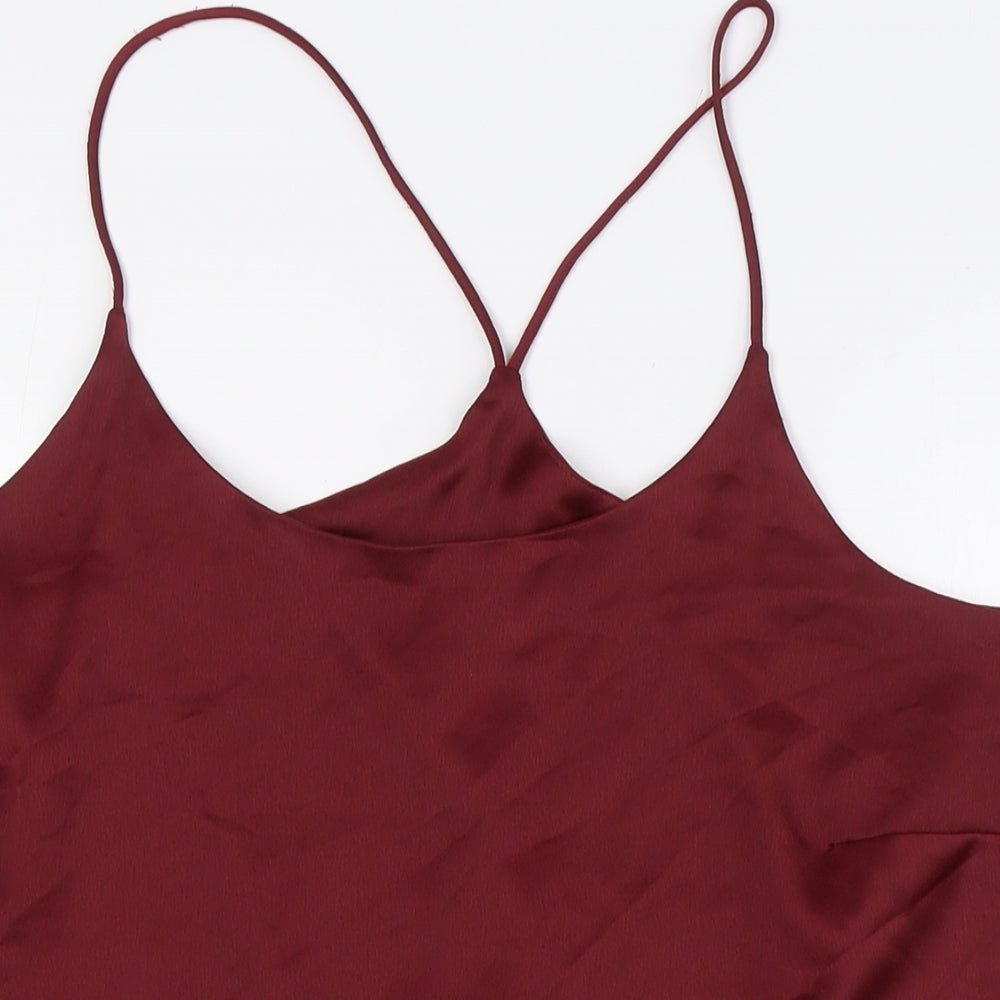 Collection Womens Red Polyester Camisole Button-Up Size 20 Scoop Neck