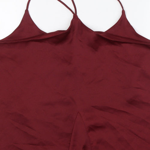 Collection Womens Red Polyester Camisole Button-Up Size 20 Scoop Neck