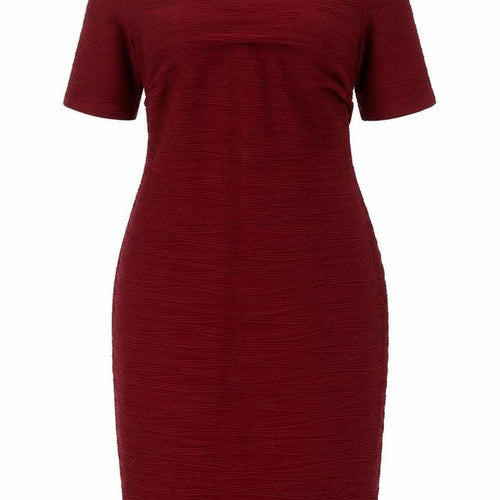 Kaleidoscope Womens Red Polyester Pencil Dress Size 14 Boat Neck - Textured