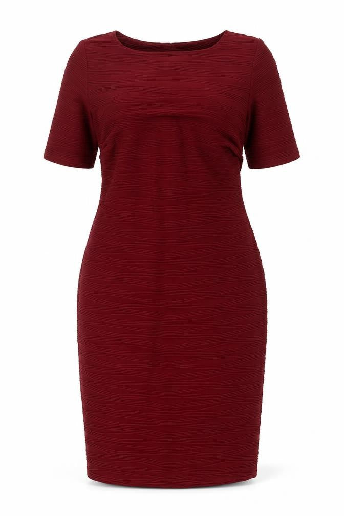 Kaleidoscope Womens Red Polyester Pencil Dress Size 14 Boat Neck - Textured