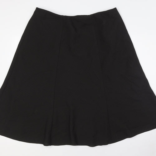 Marks and Spencer Womens Black Polyester A-Line Skirt Size 16