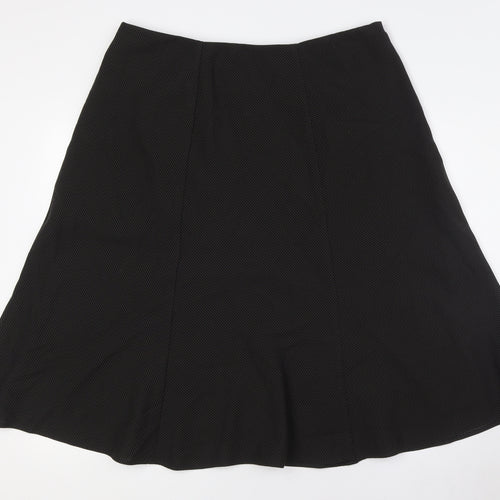 Marks and Spencer Womens Black Polyester A-Line Skirt Size 16