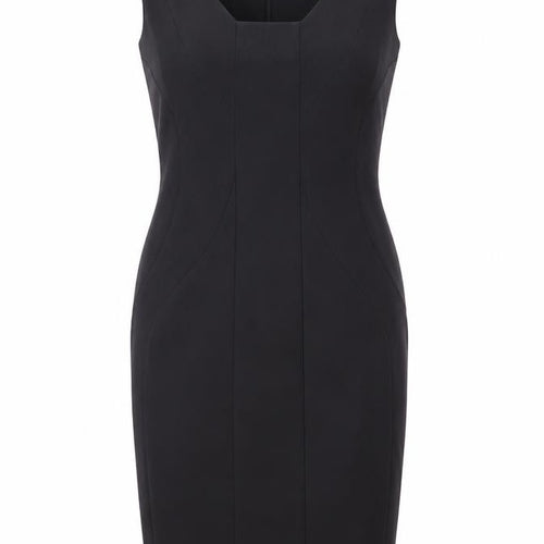 Pied A Terre Womens Grey Polyester Pencil Dress Size 8 Scoop Neck Zip