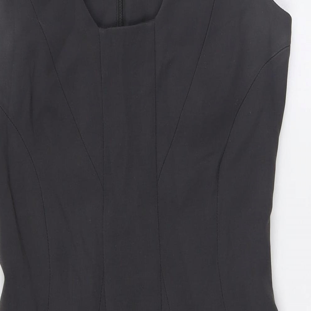 Pied A Terre Womens Grey Polyester Pencil Dress Size 8 Scoop Neck Zip