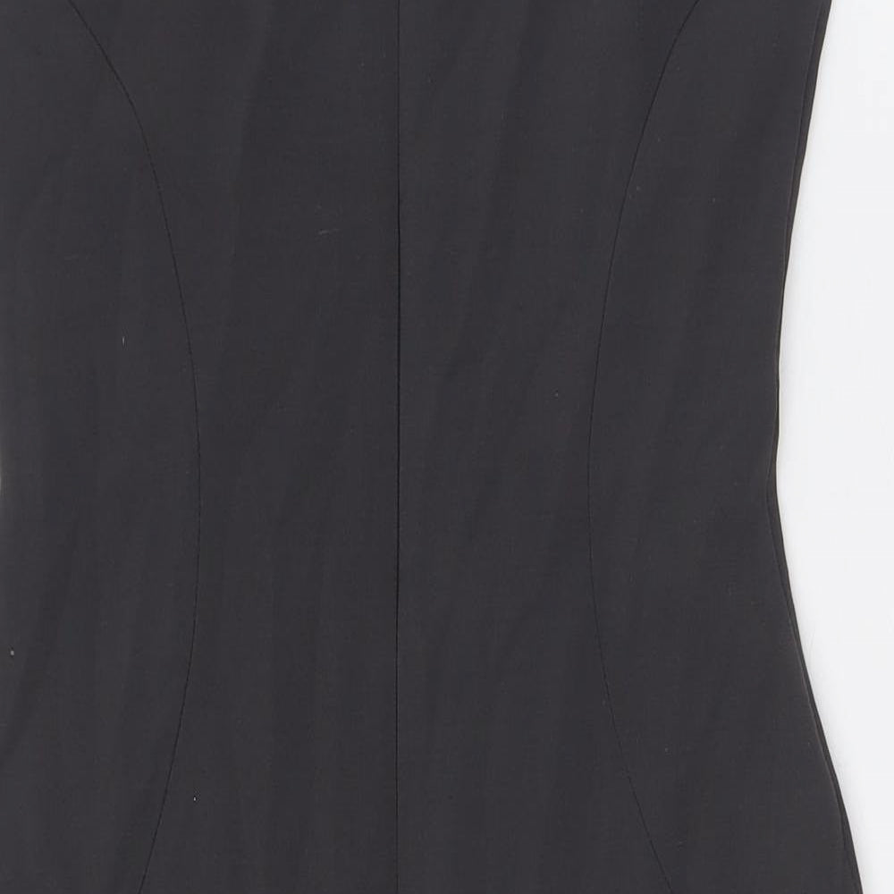 Pied A Terre Womens Grey Polyester Pencil Dress Size 8 Scoop Neck Zip